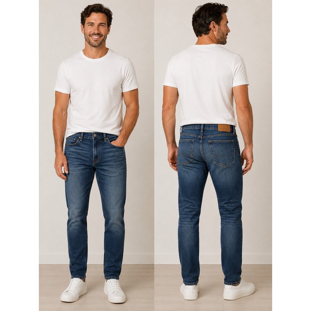 American Eagle Mens Next Level Airflex Slim Jeans Light Wash Blue Denim 32/32